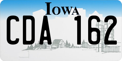 IA license plate CDA162