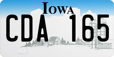 IA license plate CDA165