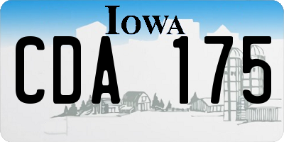 IA license plate CDA175