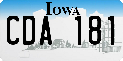 IA license plate CDA181