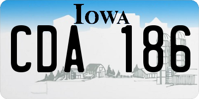 IA license plate CDA186