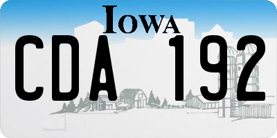 IA license plate CDA192