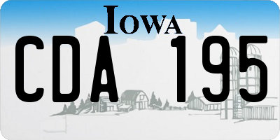 IA license plate CDA195