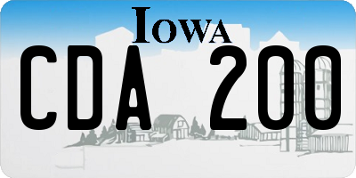 IA license plate CDA200