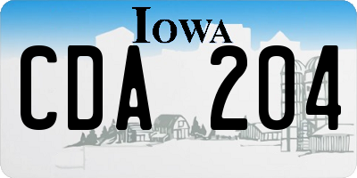 IA license plate CDA204