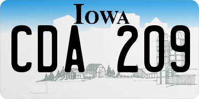 IA license plate CDA209