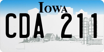IA license plate CDA211
