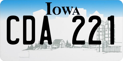 IA license plate CDA221