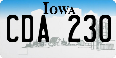 IA license plate CDA230