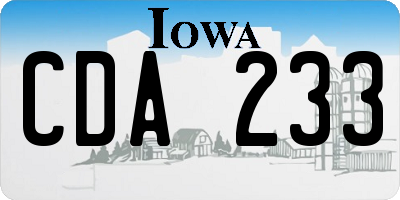 IA license plate CDA233