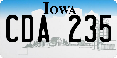IA license plate CDA235