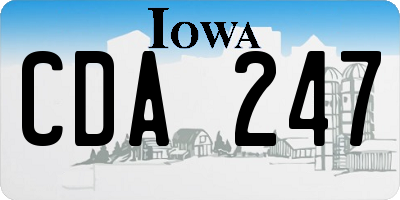 IA license plate CDA247
