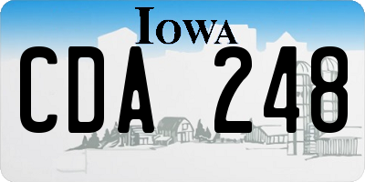 IA license plate CDA248
