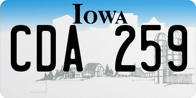 IA license plate CDA259