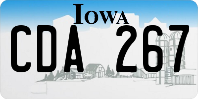 IA license plate CDA267