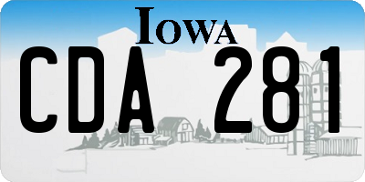 IA license plate CDA281
