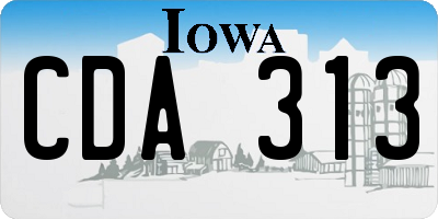 IA license plate CDA313
