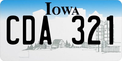 IA license plate CDA321