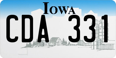 IA license plate CDA331