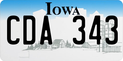 IA license plate CDA343