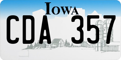 IA license plate CDA357