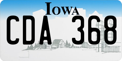 IA license plate CDA368