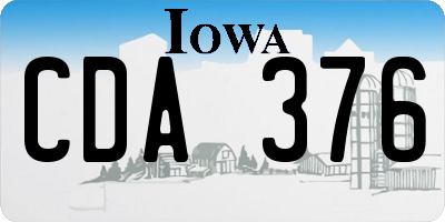 IA license plate CDA376