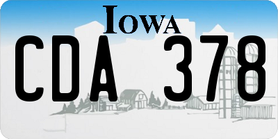 IA license plate CDA378