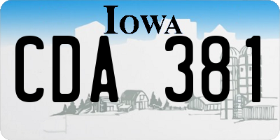 IA license plate CDA381