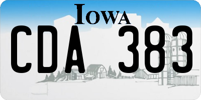 IA license plate CDA383