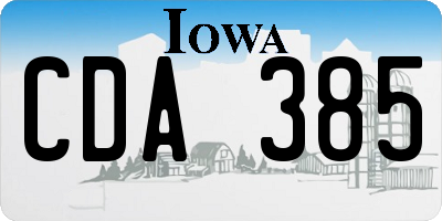 IA license plate CDA385