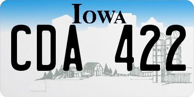 IA license plate CDA422