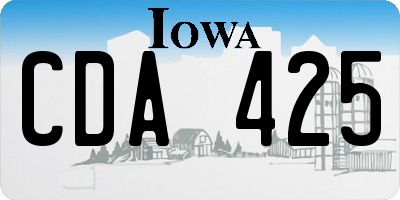 IA license plate CDA425