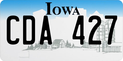 IA license plate CDA427