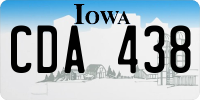 IA license plate CDA438