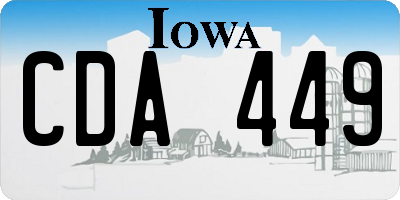 IA license plate CDA449