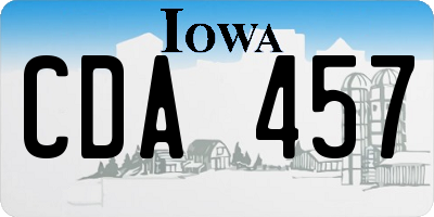 IA license plate CDA457