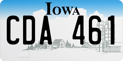 IA license plate CDA461
