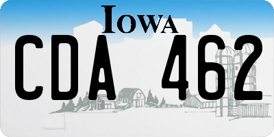 IA license plate CDA462