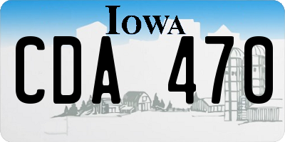 IA license plate CDA470