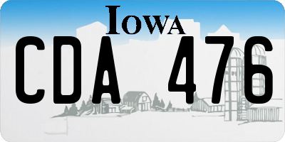 IA license plate CDA476