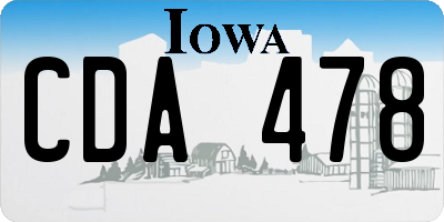 IA license plate CDA478