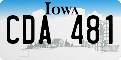 IA license plate CDA481