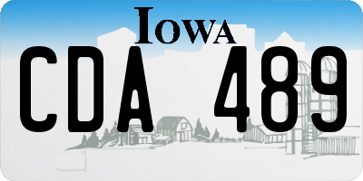 IA license plate CDA489