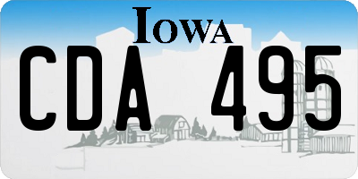 IA license plate CDA495
