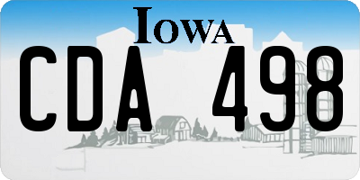 IA license plate CDA498