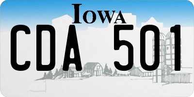 IA license plate CDA501