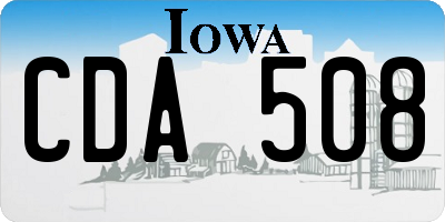 IA license plate CDA508