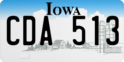 IA license plate CDA513