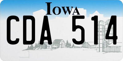 IA license plate CDA514